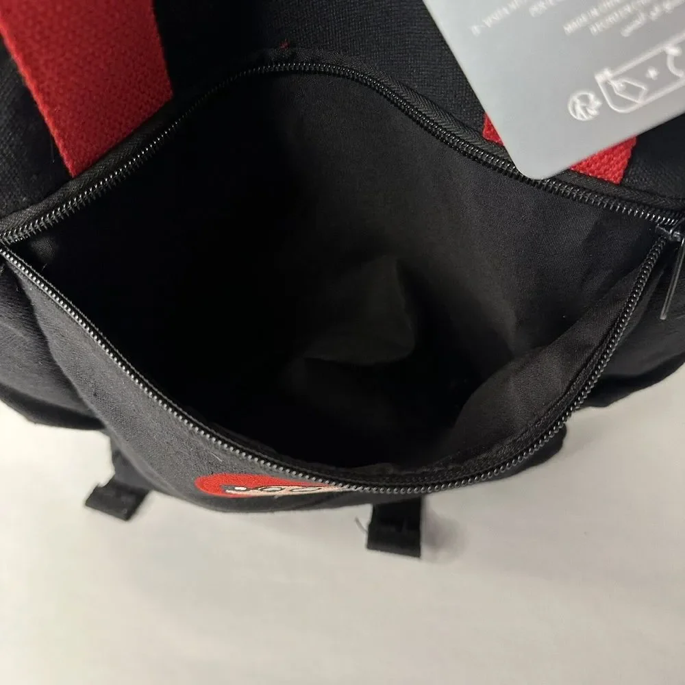 NWT Backpack Mickey Mouse￼￼Disney Parks New Black Canvas‎ Red Straps Very Cute